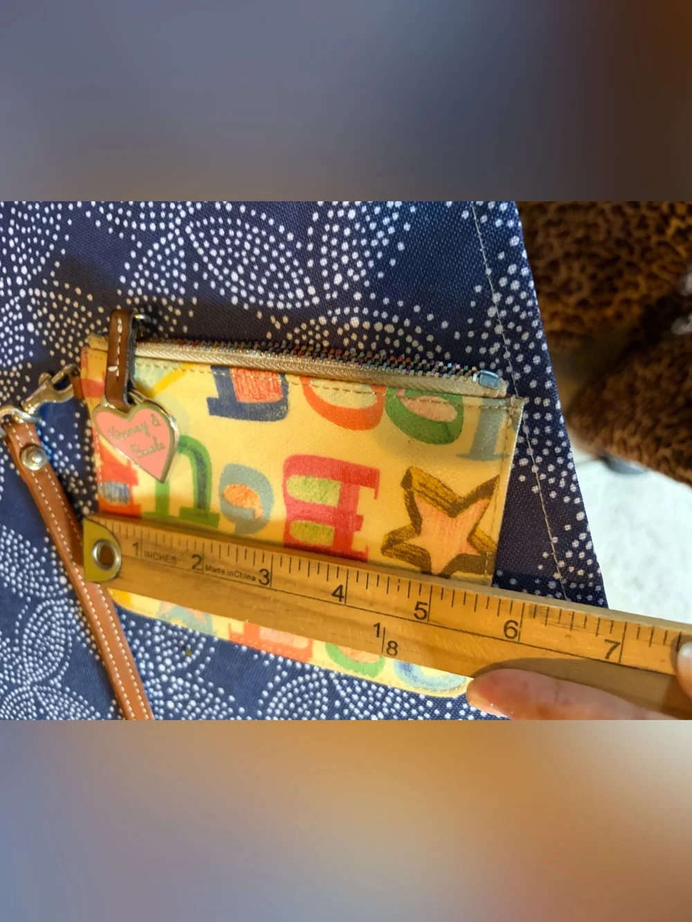 Y2k Dooney and Bourke Retro Doodle Mini Wristlet